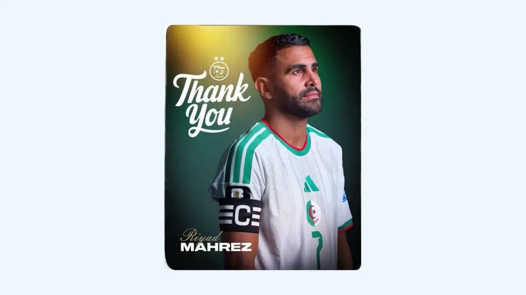 La Fédération algérienne fait ses adieux à Riyad Mahrez après 12 ans avec les "Verts"