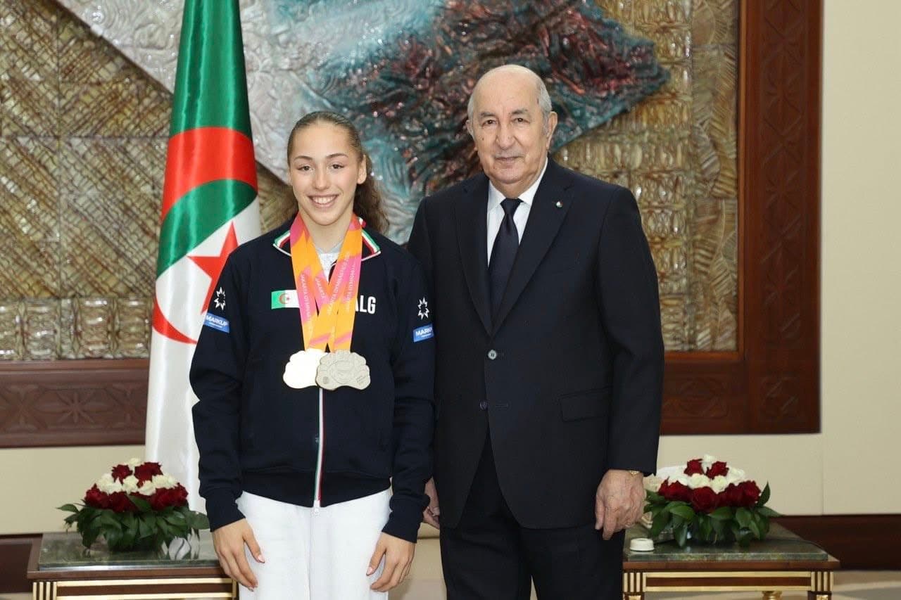 رئيس الجمهورية يستقبل البطلة الأولمبية والعالمية كيليا نمور