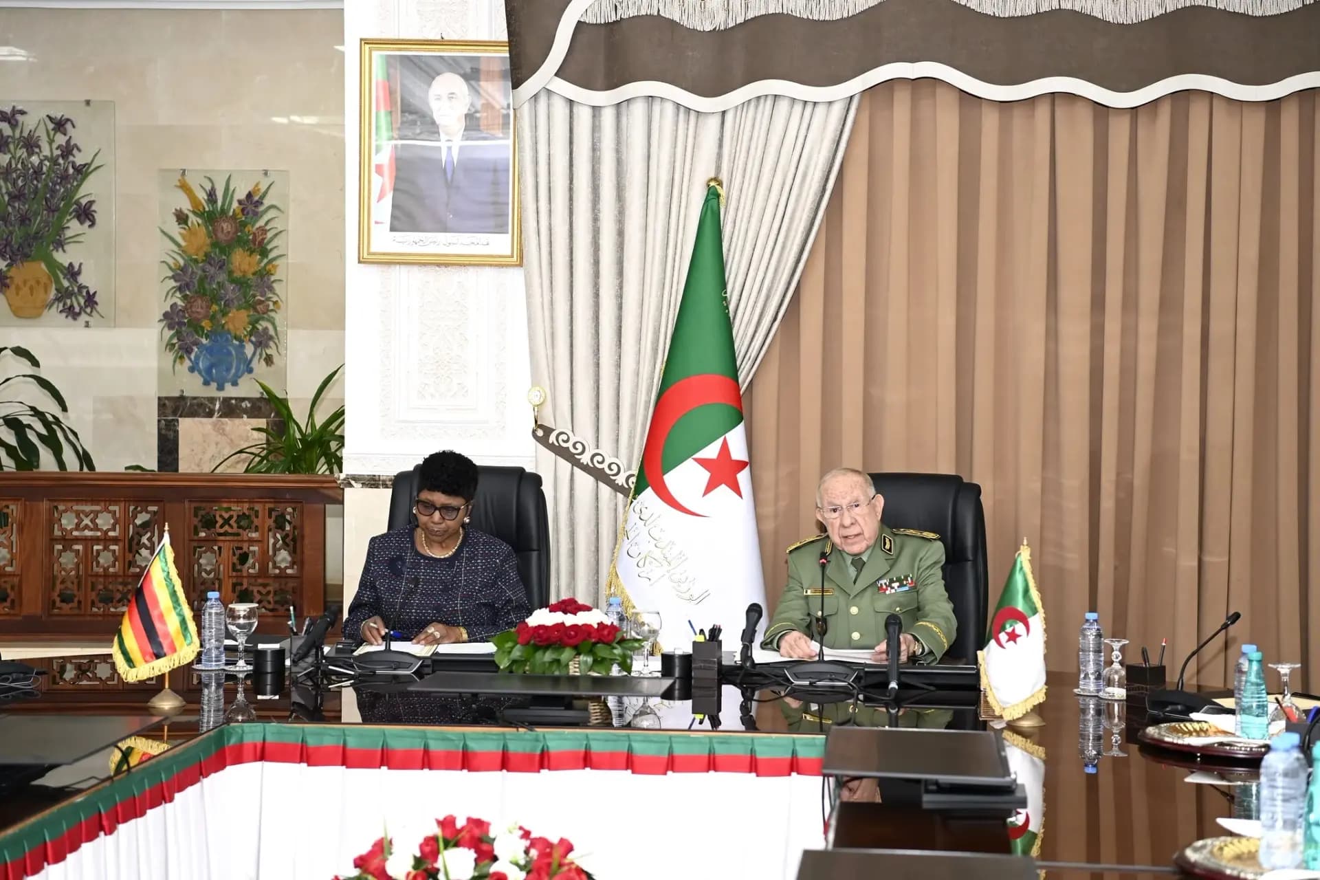 General Said Chanegriha Alongside Minister of Defence and War veteran Affairs of the Republic of Zimbabwe